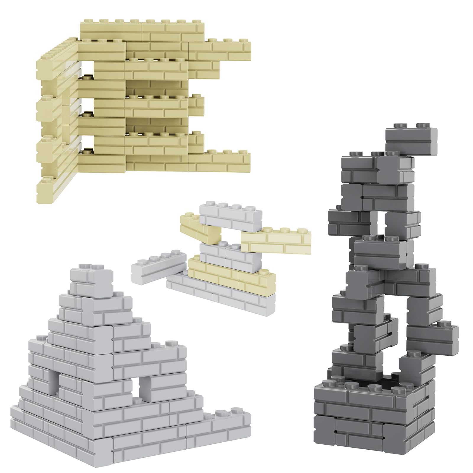 TTEHGB TOY Classic Building Bricks, 300 Pcs Masonry Profile, Wall Bricks Blocks - Image 3