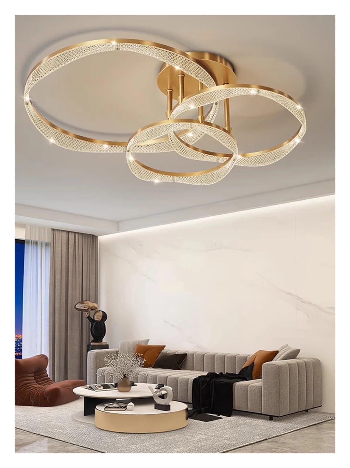 HYJAUSXB Home DecorationPendant Lights, Luxury Crystal Living Room Chandelier, Dining Pendant Lamp, Ceiling Light Indoor Lighting
