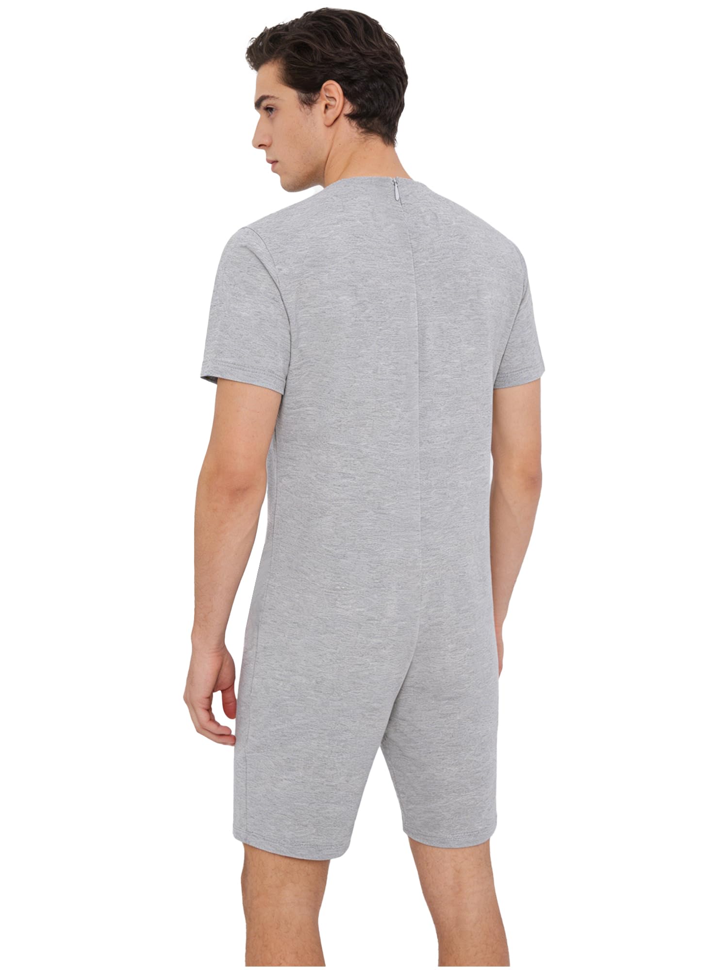 Sxiwei Pyjama Combinaison Femme Homme Fermeture Éclair au Dos Body Vêtement Adapté Pyjama Personnes Âgées Alzheimer Incontinence