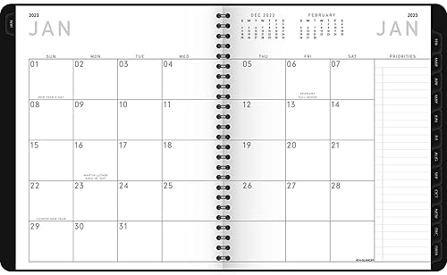 Miniatura 2 de AT-A-GLANCE Agenda semanal y mensual 2023, 7 x 8-34 pulgadas, mediano, pestañas mensuales, bolsillo, piel sintética, Contemporary Lite, negro