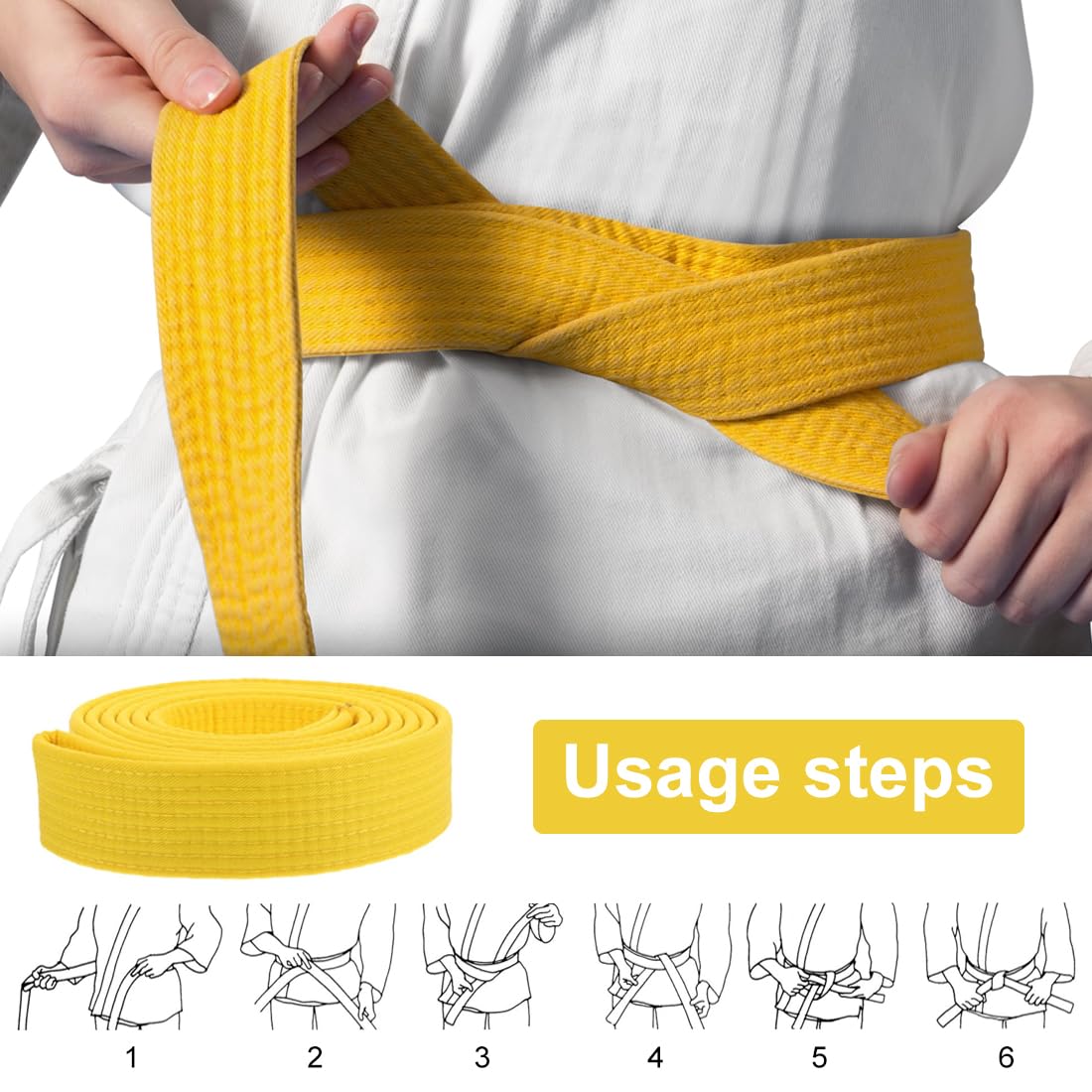 Cinturones de traje de aikido,2 cinturones de Taekwondo de 200 cm para niños y adultos, cinturones profesionales de artes marciales.