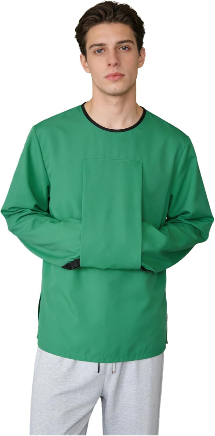 Oyolan Men Upper Limb Protective Clothes Caregiver Friendly Long Sleeve Manic Patient Safety Clothing