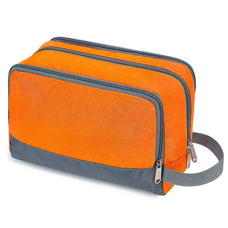 Bolsa de Higiene Pessoal Masculina Kit Dopp Pendurado Resistente à Água Bolsa de Barbear Pequena Bolsa de Higiene Pessoal para Viagens, Laranja