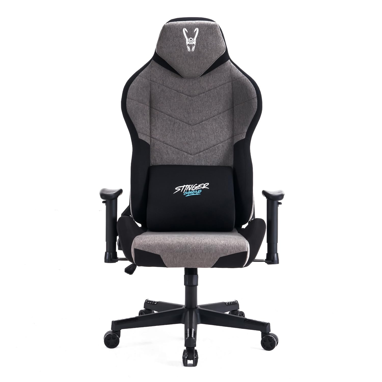 Woxter Stinger Station Titan Dark – Office Gaming Chair (Steel Axis, Gas Piston Lift, Stain Resistant Fabric, 2D Armrests, Foam, Racing, Lumbar Cushion)
