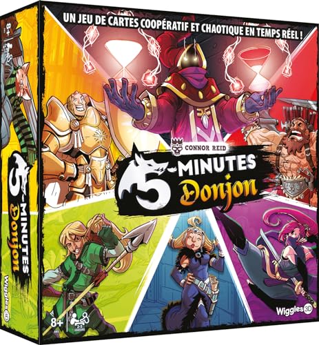 Asmodee Wiggles 3D 5 Minutes Dungeon - Juegos de Mesa - Juegos de Cartas - Juegos cooperativos - Juegos para Adultos y niños a Partir de 8 años - 2 a 5 Jugadores - Versión Francesa