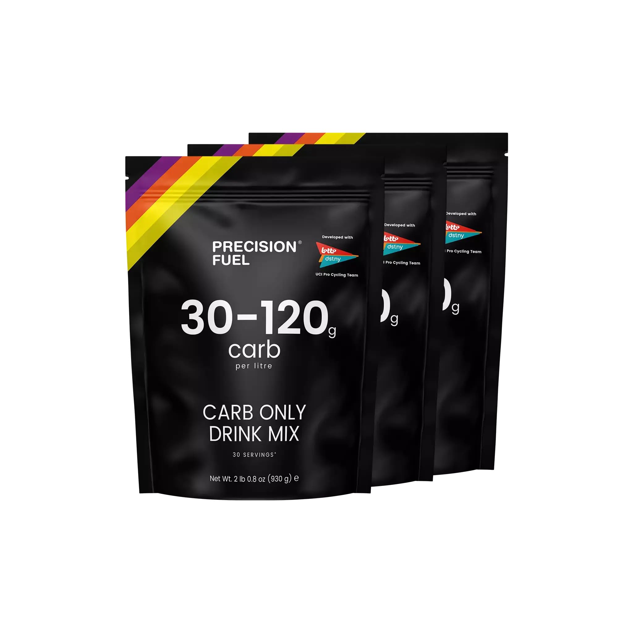 Precision Hydration Carb Only Drink Mix - Energy & Carbohydrate Powder, Mild Citrus Flavor, Up to 120g Carbs/Litre, Vegan - Ideal for Pro Cycling & High-Intensity Sports (3-Pack)