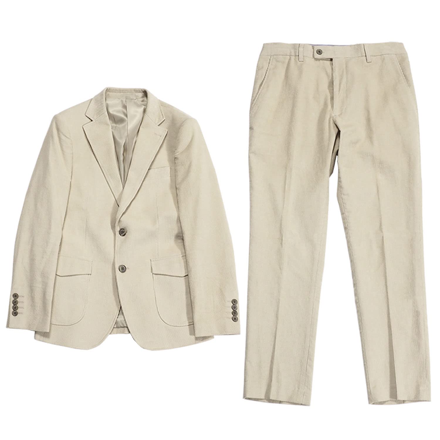 Uomo Casual Due Pezzi Vestito Notch Risvolto Cena Smoking Giacca e Pantaloni Set