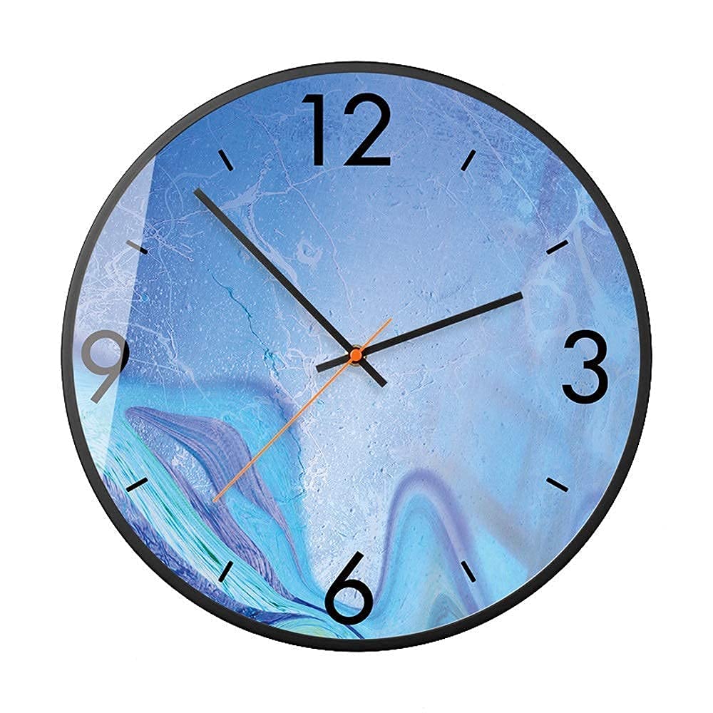 Horloge murale quartz réactif au style silencieux et grand cadre métallique de salon