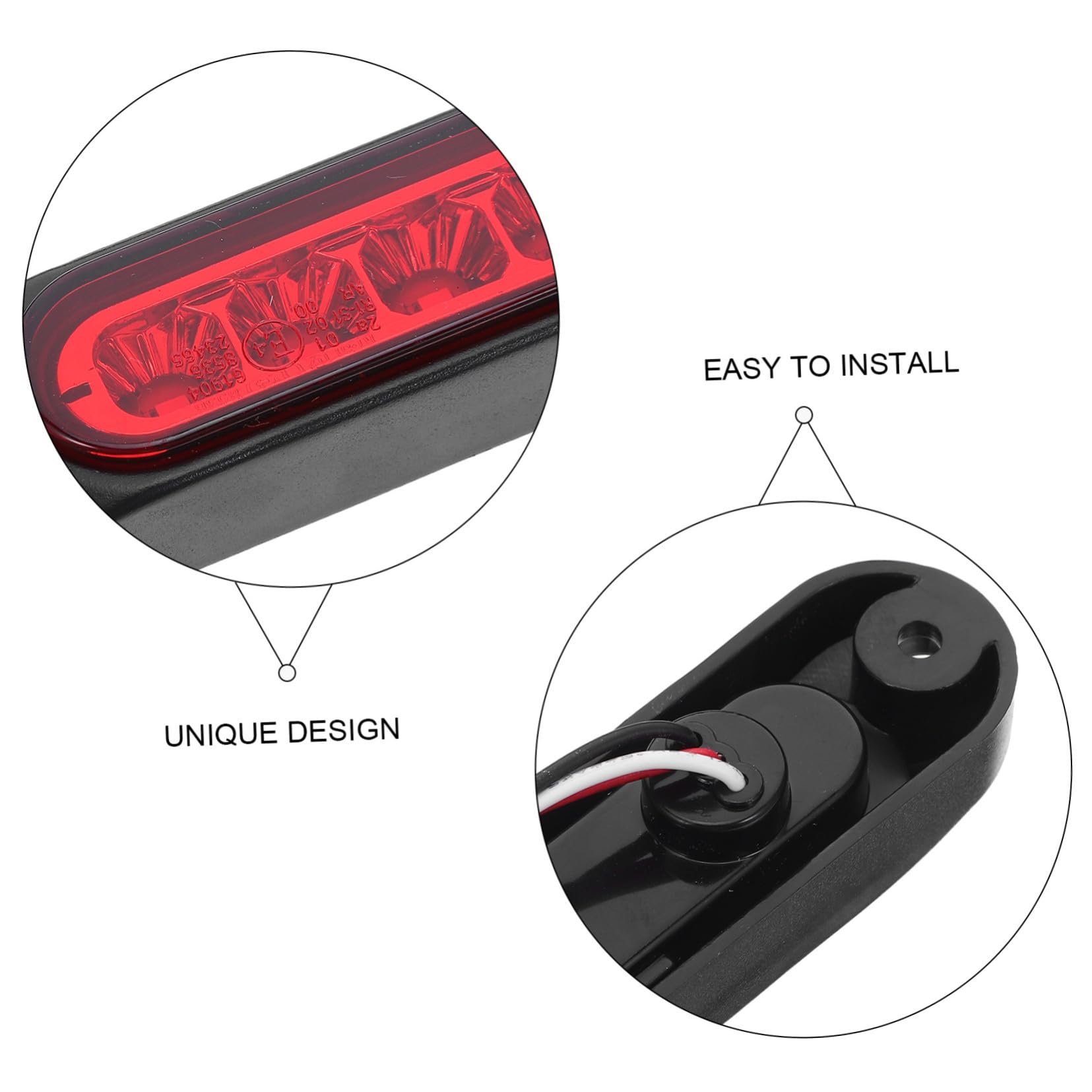 Cabilock 4pièces Feu Arrière de Camion Forme LED LED pour Clignotants Feux de Freinage et Feux de Recul pour Remorque Pick-up et Camping-