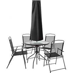 Funda Parasol Excentrico OKPOW Funda para sombrilla, Resistente a los desgarros, Tela Oxford 600D, Impermeable, Resistente al Viento, Anti-UV, Cubierta Grande con Cremallera (170 x 27.5 x 33.5 cm, Negro)