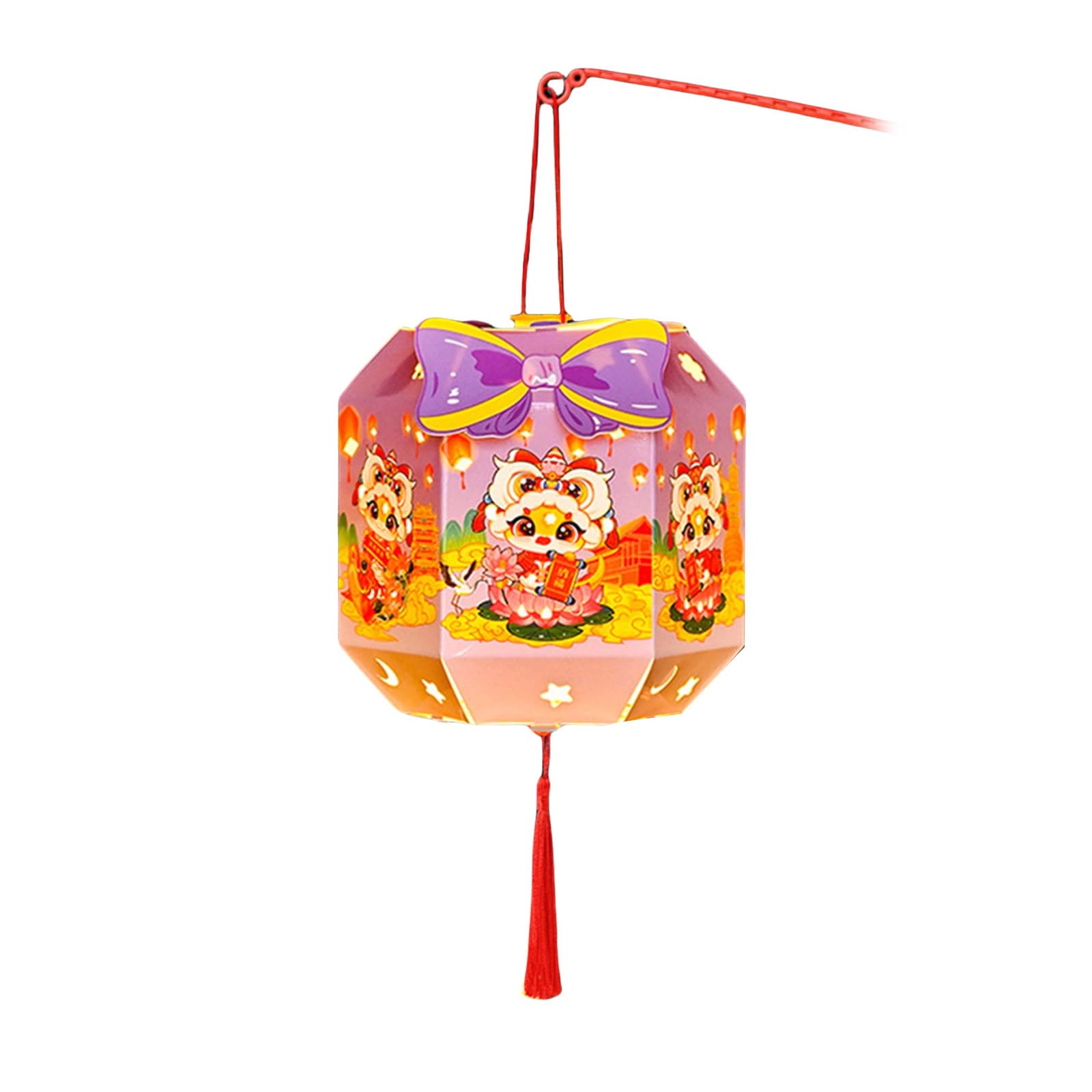 Jazuaiao Purple Snake Music With Six Projectable Designs Traditional Hanging Light With Six Snake Year Designs For Celebration Snake Year Projection
