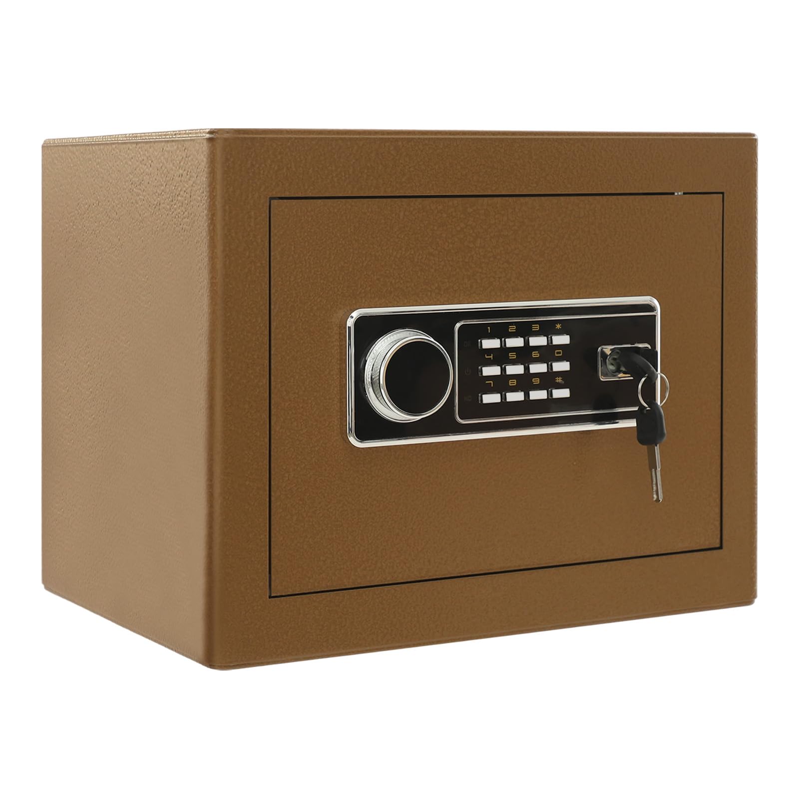 Caja fuerte para muebles con llave, cerradura de combinación, caja fuerte y taquilla, caja fuerte para el hogar, oficina, joyas, consumo de dinero en efectivo, almacenamiento (color café)