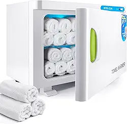 Aquecedor de toalha quente, armário de toalha quente de 23L, aquecedor de toalhas aquecido 2 em 1 para tratamentos faciais, spa, esteticistas, salão de massagem, aquece aquecedor rápido de toalhas