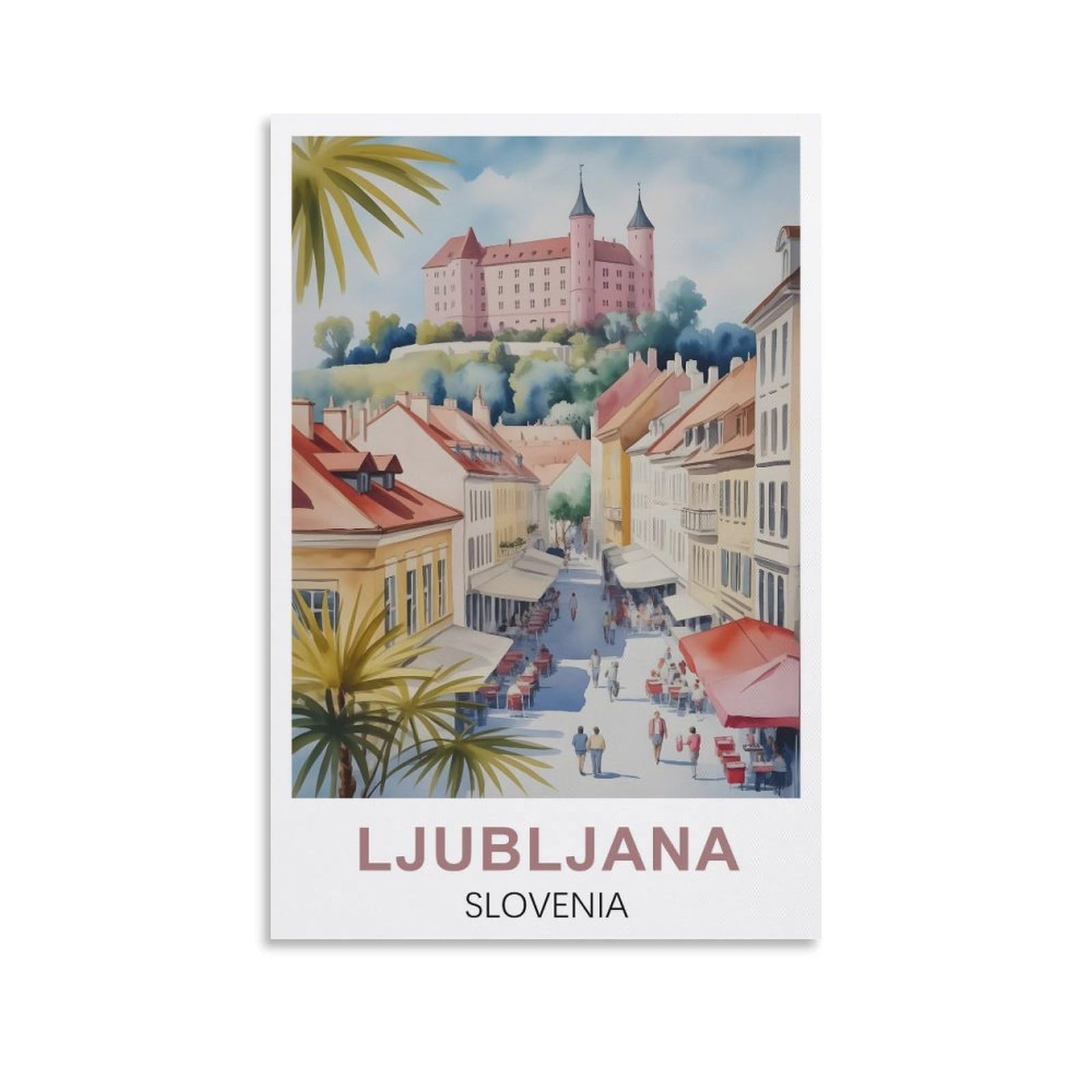 EZMLFA 5D Diamond Painting Kits for Adults,Ljubljana Slovenia,Diamond Painting,Landscape Gem Art Kits Adult and Crafts Home Decor 50x60cm
