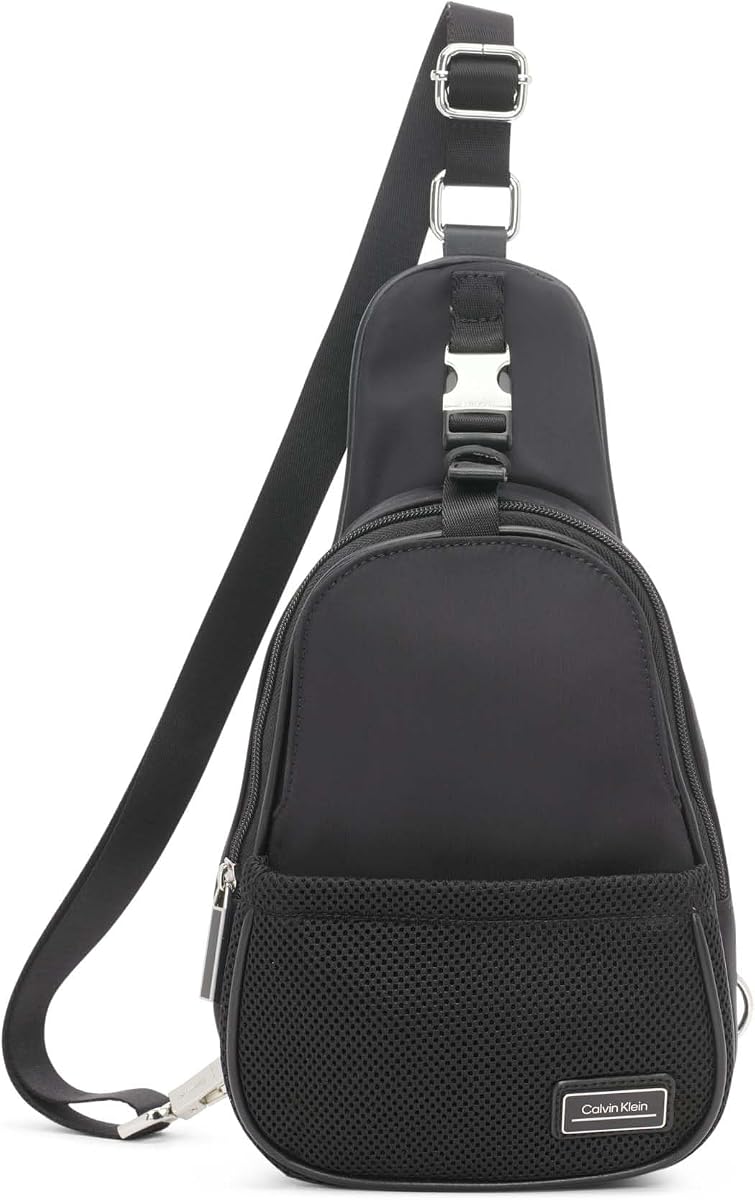 Jessie Organizational Sling Backpack, Black/Silver, One Size