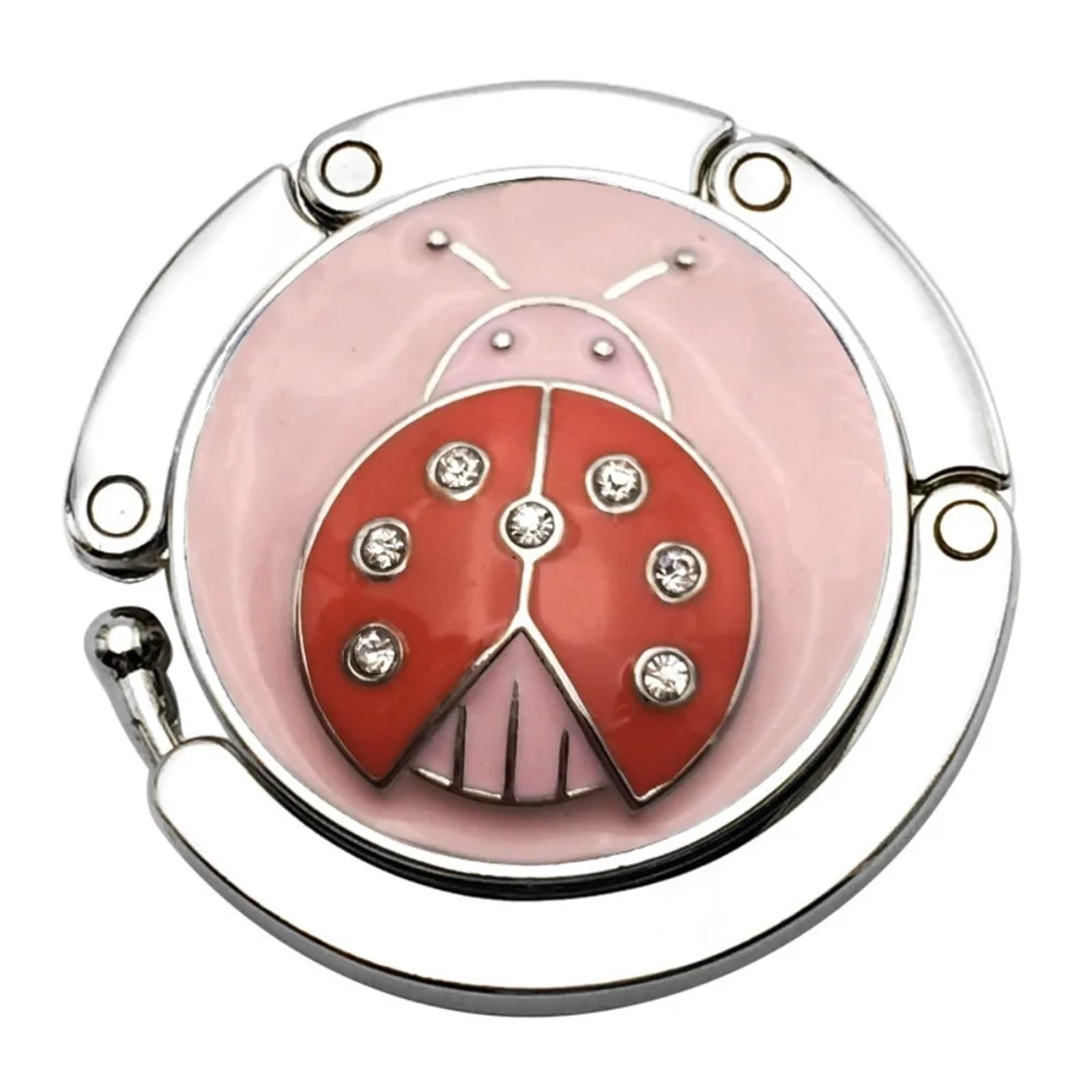 GHHZML Handbag Hooks for Tables Round Metal Hanger Hook Holder Unique Folding Portable Butterfly Pattern Table Crystal Alloy Purse Handbag Bag(Color 07)