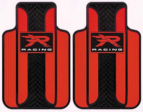 Plasticolor 001727R04 Red R Racing Series 1 Universal Fit Car Truck SUV - Par de alfombrillas delanteras