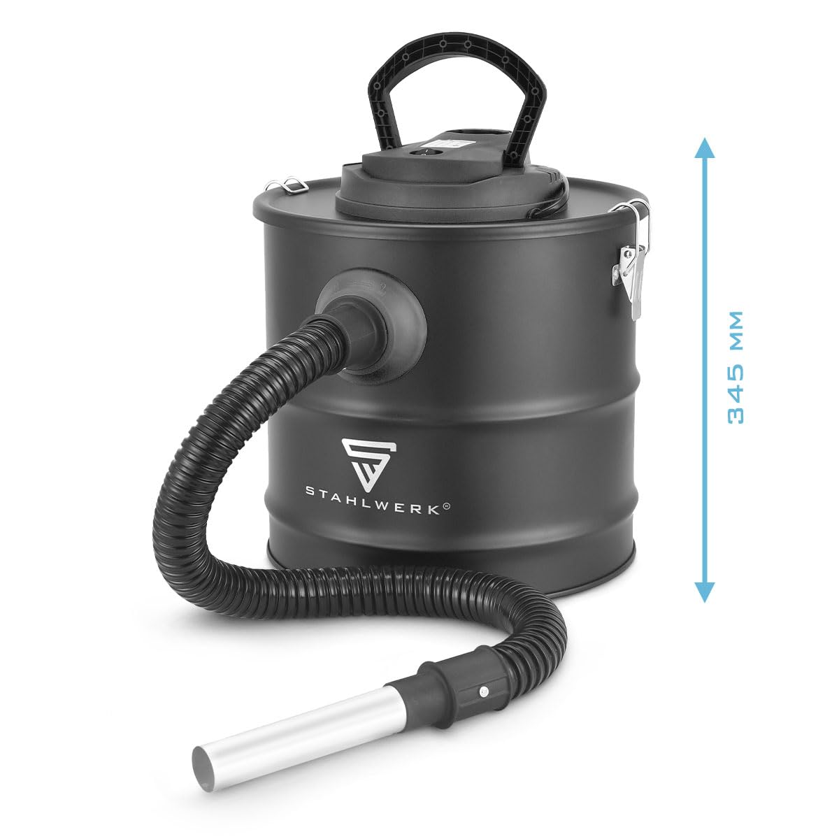 STAHLWERK Aspiratore per cenere – 1000 Watt di potenza, grande serbatoio da 20 litri, aspirapolvere per camino con filtro HEPA e funzione di soffiaggio, per ceneri fredde, forno, barbecue e officina