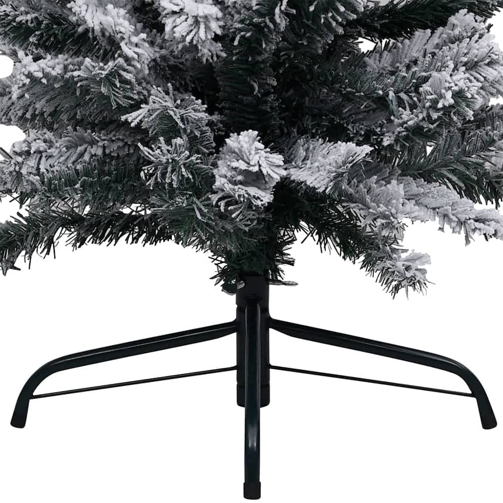 Albero di Natale innevato Slim Bianco Artificiale folto Alto e Stretto cm 180 Decorazioni addobbi Natalizi Ambiente casa ignifugo e Realistico