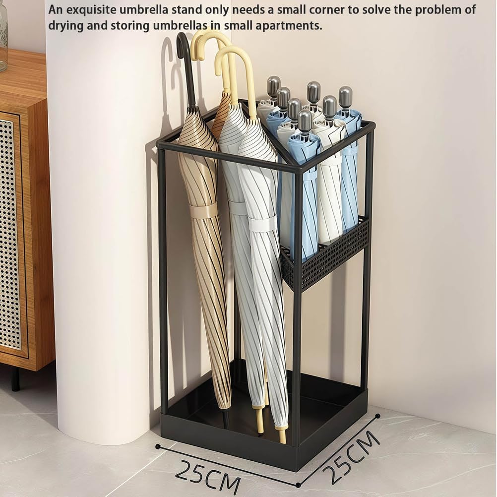 Metal Umbrella Stand with Removable Drip Tray Large Capacity Commercial Support for Indoor Use Perfect for Entryway and Hallway nization