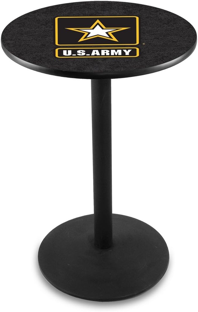 HBS L214-36" Black Wrinkle U.S. Army Pub Table by Holland Bar Stool Co.