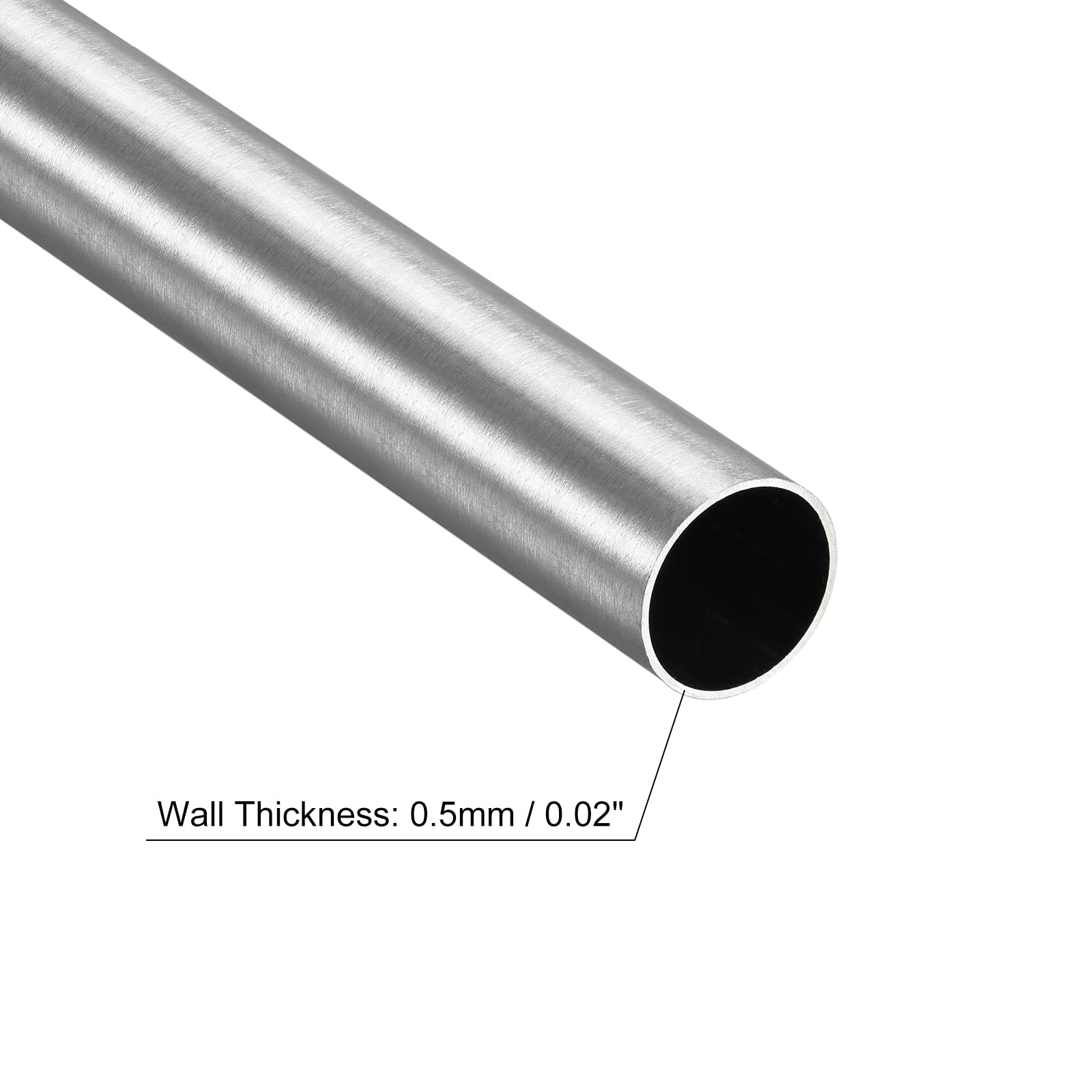 sourcing map Rura ze stali nierdzewnej 304, Ø 16 mm x 0,5 mm grubości ścianki, długość 200 mm, rura kapilarna z metalu do maszyn przemysłowych