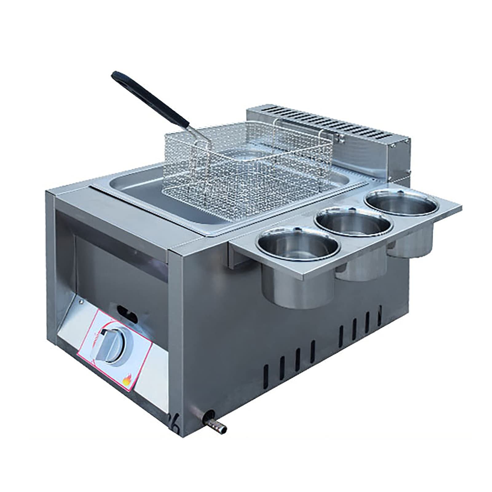 Friteuse à gaz commerciale de grande capacité double bac en inox