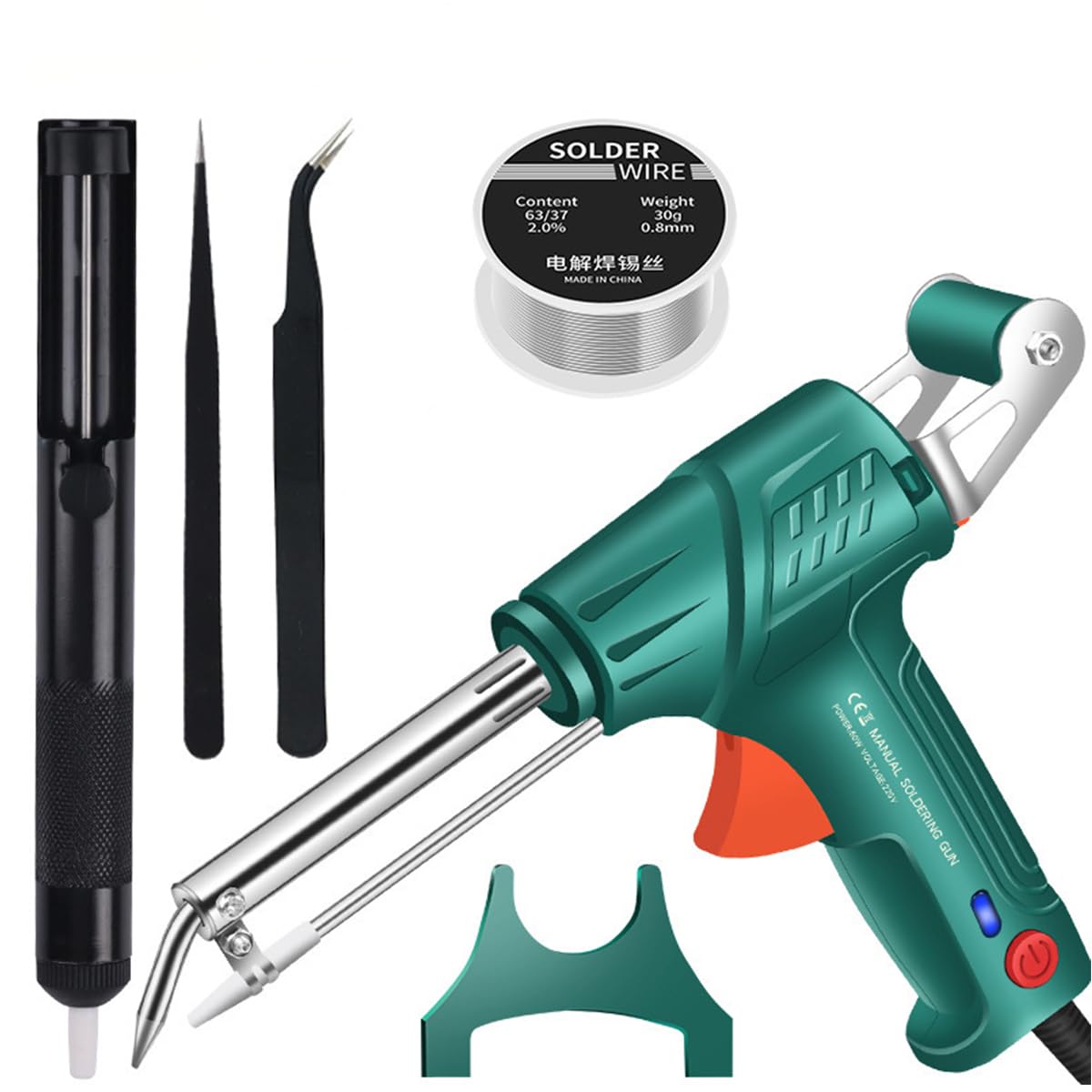 Multi-Function Soldering Iron Soldering Gun Set, External Heating Soldering Gun, Multi Function Soldering Gun,Soldering Gun Kit,60w External Heating Soldering Gun (green)