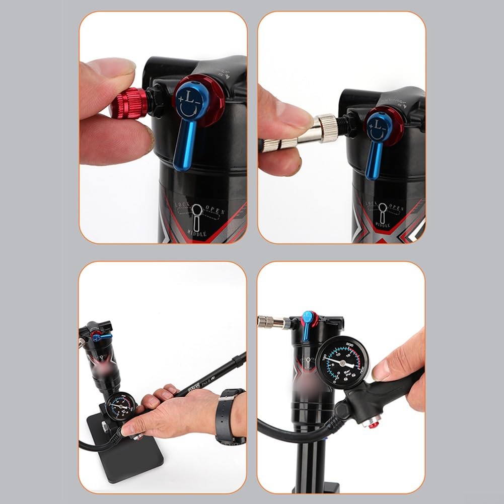 Pompa Ammortizzatori Bici Portatile - 320 PSI, Manometro Digitale, Per Forcella E Sospensione