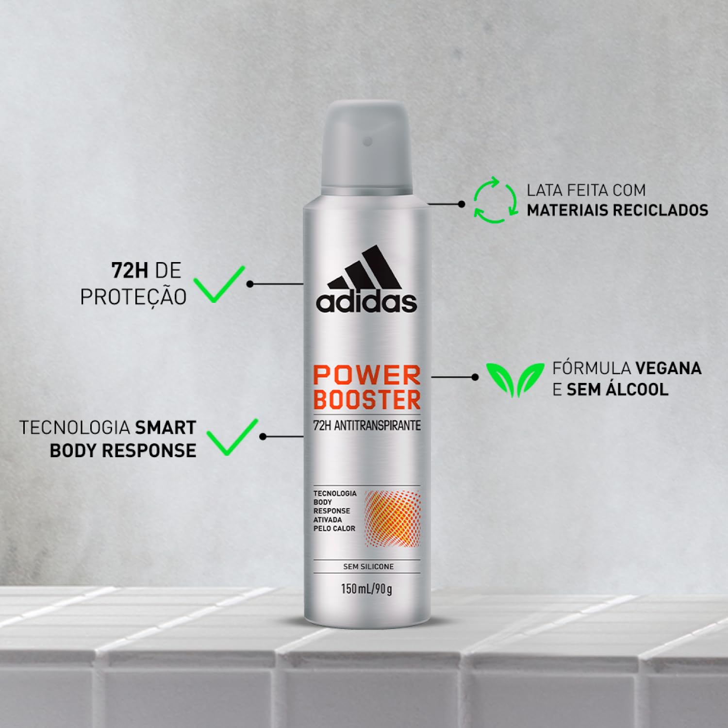Coty - Desodorante Aero Ant Adidas 150Ml Masc Power Booster