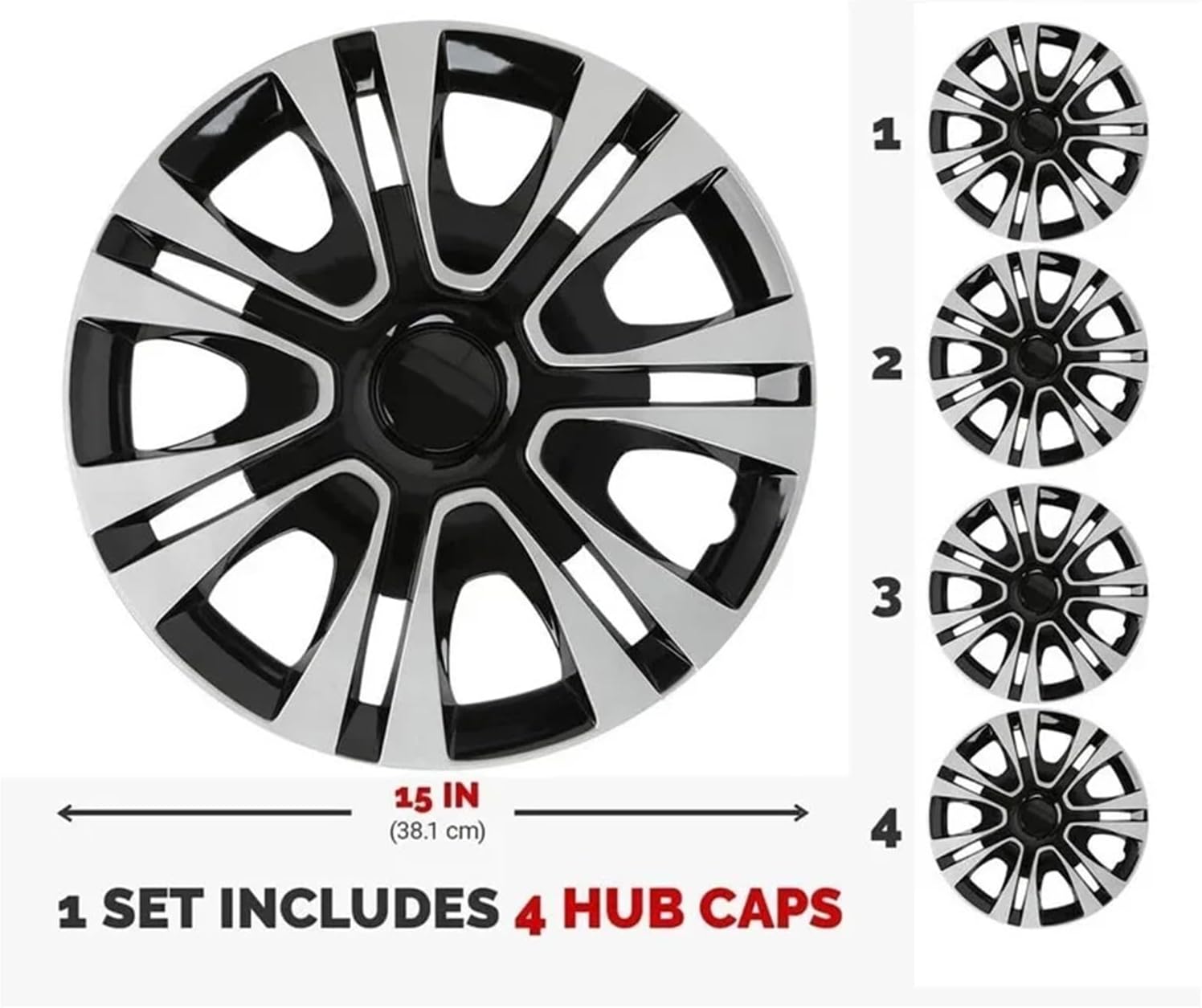 4PCS Hubcap Universal Wheel Cover R15 R16 Replacement Hub Caps Wheel Rim Cover Exterior Accessories for Car On SUV Wheel Parts(R14 Blue Black)