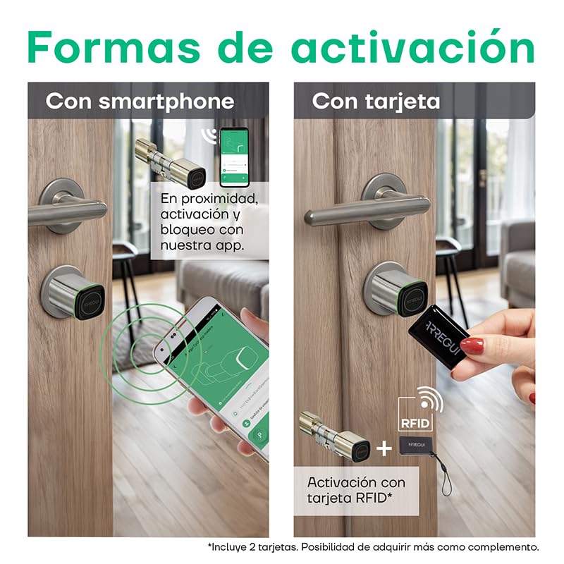 Arregui CYCLO + BRIDGE Cerradura Electrónica con App Móvil y Tarjeta RFID | Control desde Smartphone | Ideal Oficinas y Locales | Seguridad IP65 sin Llave | Control Remoto Compatible Google y Alexa