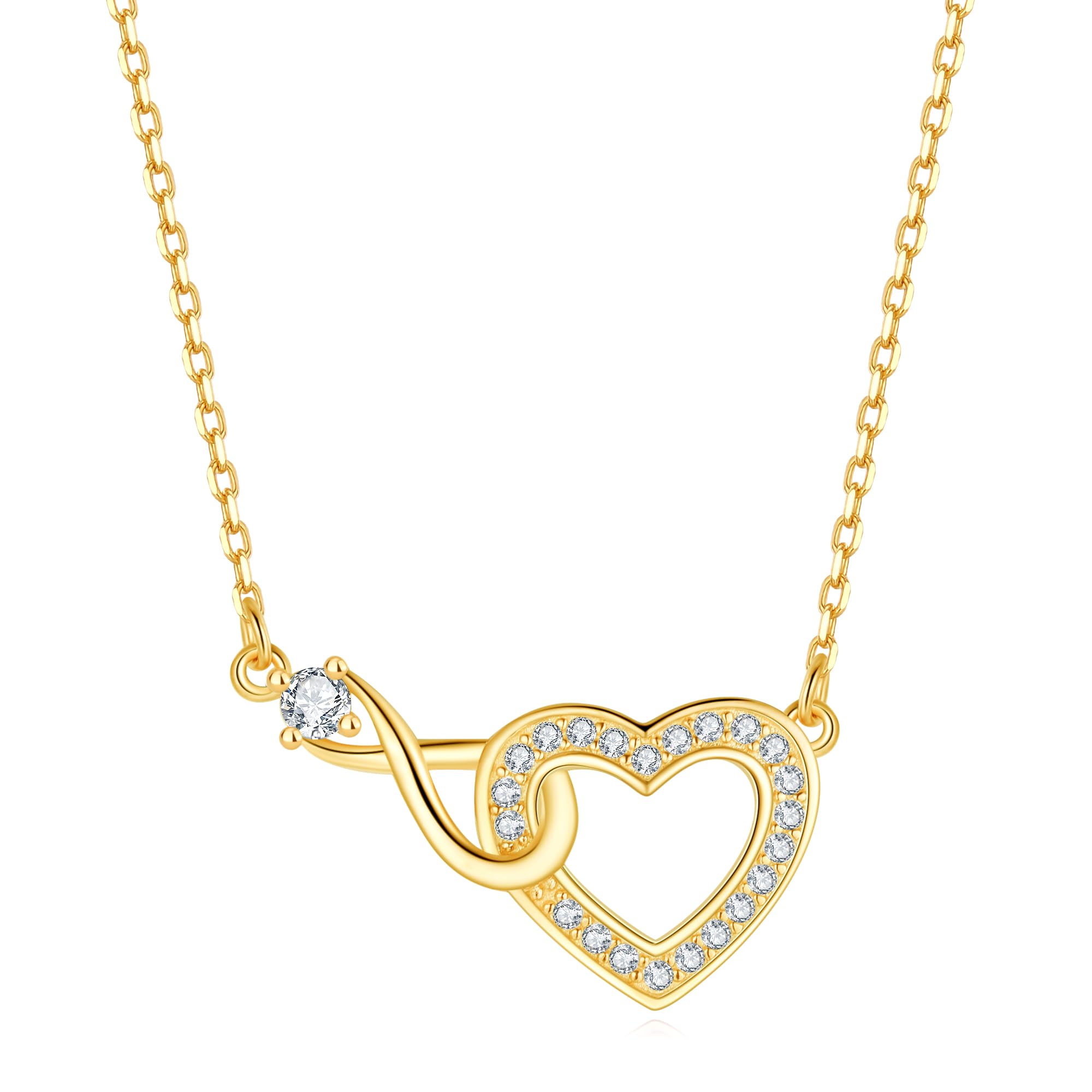 Jrêveinfini Infinito Corazón Collar Mujer Niña Plata de Ley 925, Regalo Cumpleaños Aniversario día de San Valentín con Caja de Regalo, Ajustable 40+5cm