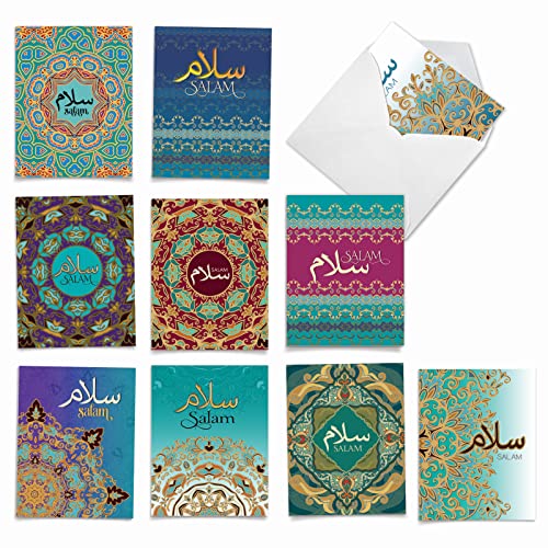 Cartes de vœux de l'amitié et de la paix Salam Sentiments assorties avec enveloppes