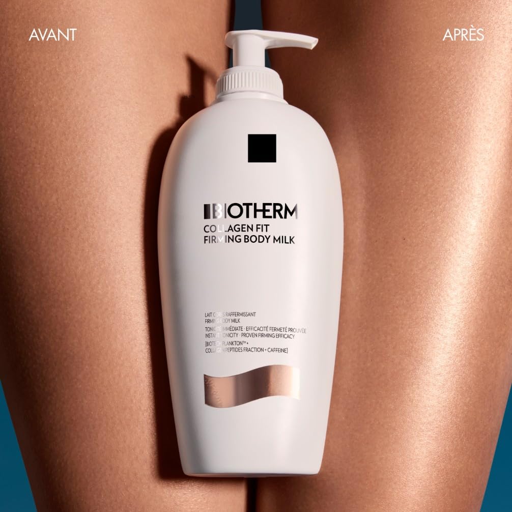 Biotherm, Collagen Fit, Lait Raffermissant Hydratant, Enrichi en Biotech Plankton, Fractions de Peptides de Collagène et Caféine, Tous Types de Peau, 400 ml