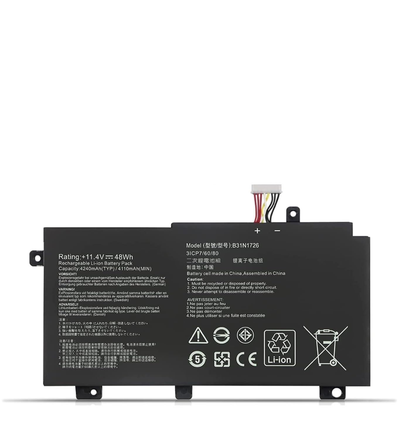 WISTAR B31N1726 48Wh Laptop Battery for ASUS TUF Gaming A15 FA506 FA506IU FA706II A17 FA706II FX504 FX505 FX80 FX80G FX80GD FX80GE FX80GM FX86 FX86FE FX86FM Series B31BN91 B31N1726-1-picture-10