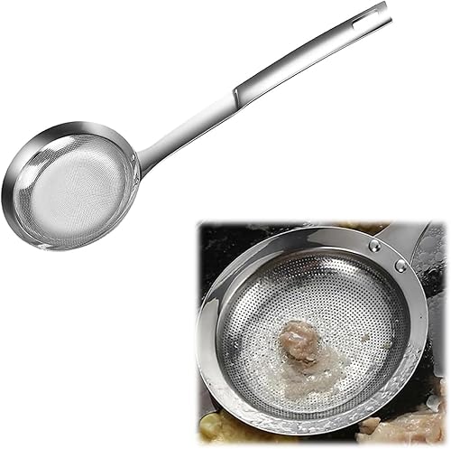 Miniatura 7 de Colador de acero inoxidable, colador de malla extrafina de 2024 con asa, colador de aceite y alimentos, accesorio de cocina (pequeño+grande)