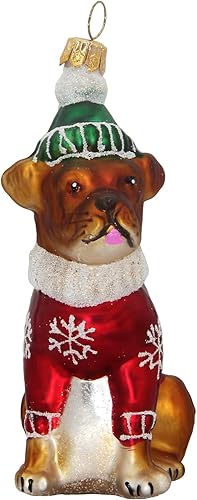 Miniatura 21 de Adornos de cristal soplado CDL de 3" en forma de perro para árbol de Navidad (3", Cocker Spaniel G03)