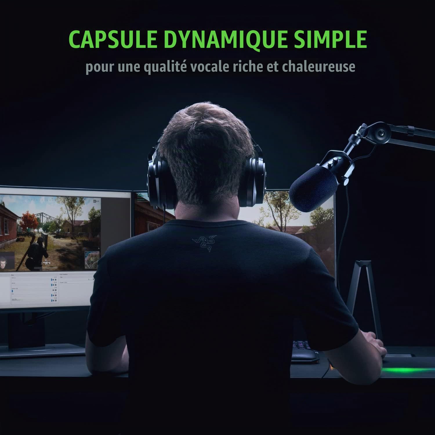 Razer Seiren Elite - Microphone à condensateur USB pour Le Streaming (Compact avec Amortisseur intégré, directivité supercardioïde, Filtre Passe-Haut, limiteur numérique/analogique) Noir