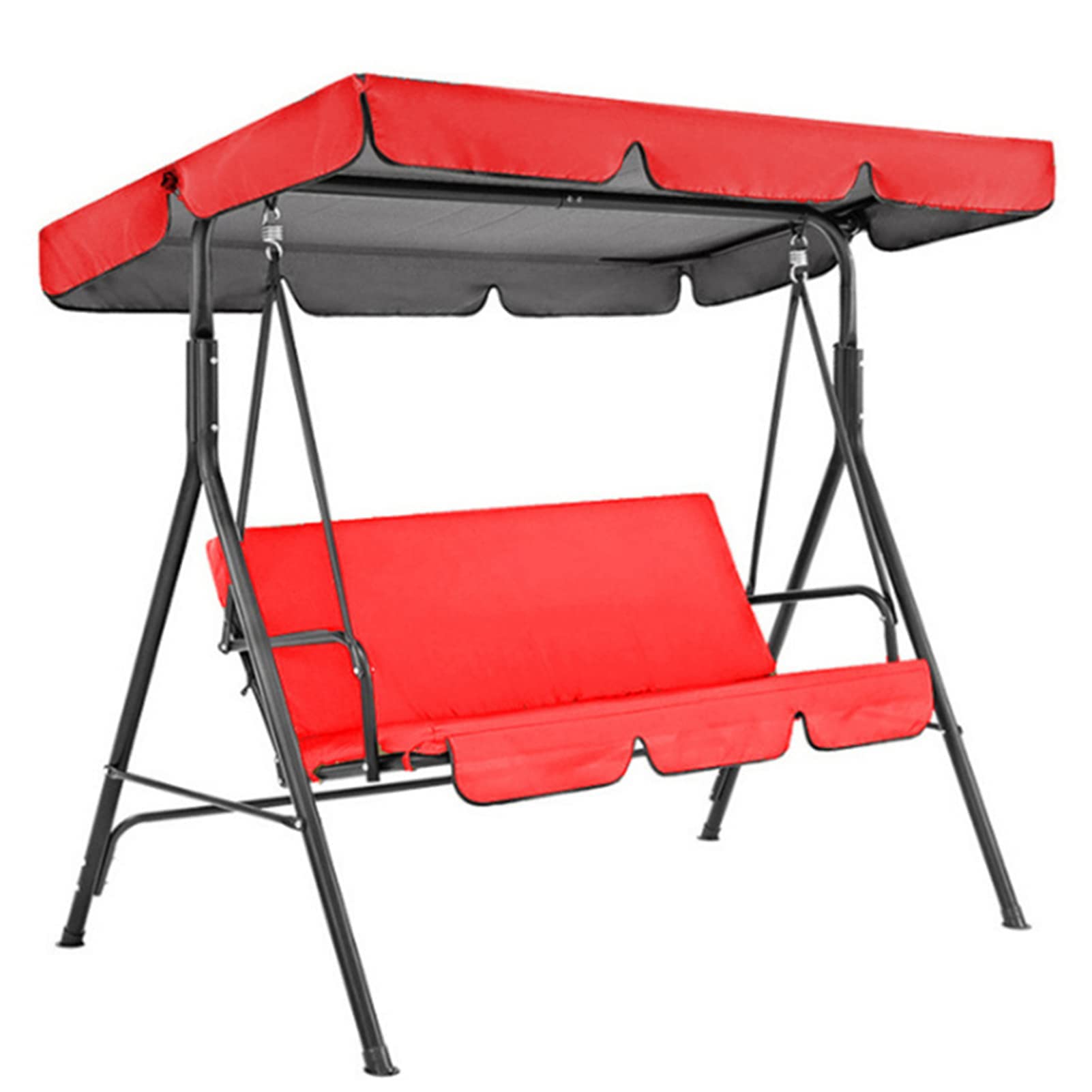 Copertura impermeabile di ricambio per dondolo e cuscini per dondolo da giardino a 2/3 posti, colore rosso, 249 x 185 x 18 cm