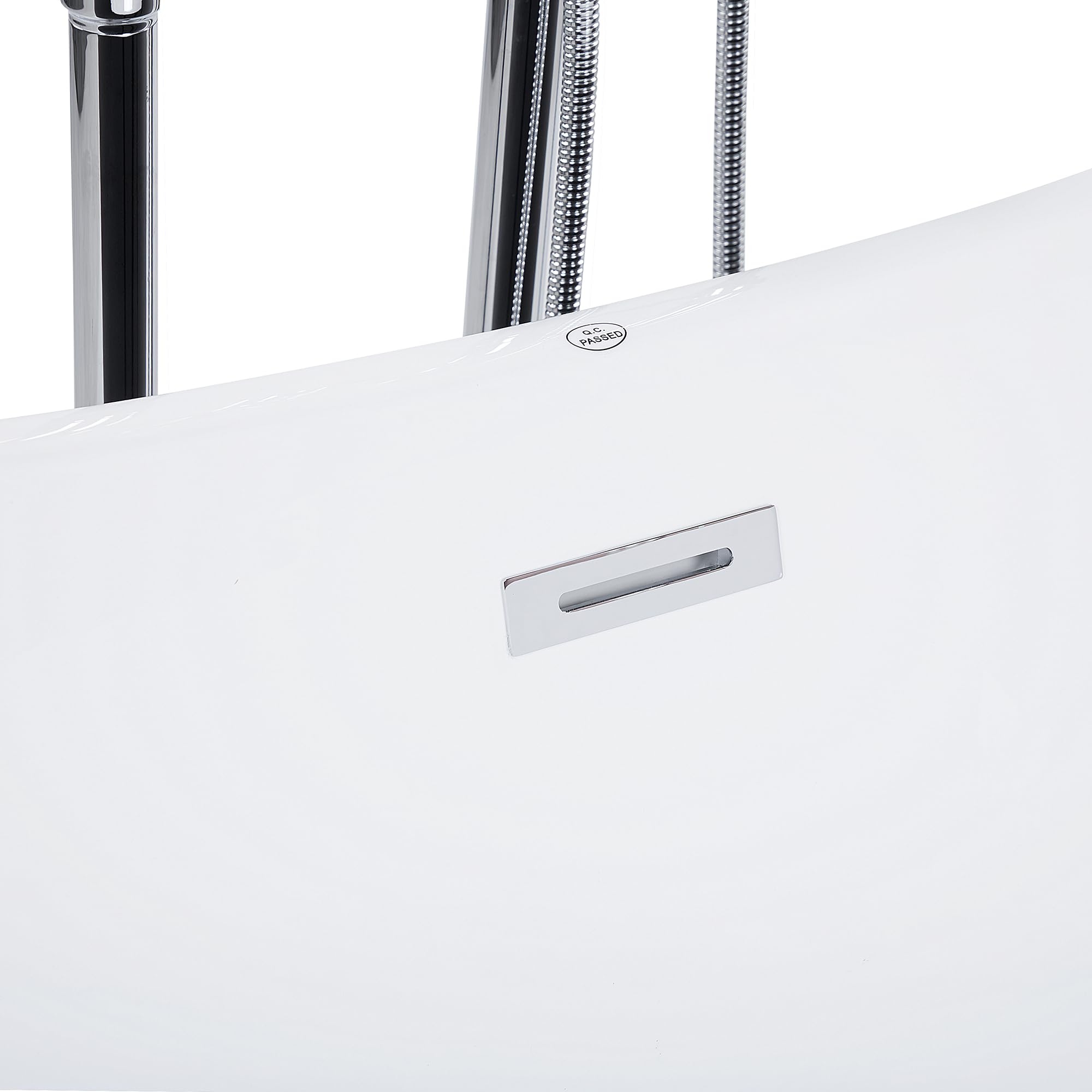 Bañera independiente de acrílico blanco negro con rebosadero 150 cm moderno Antigua