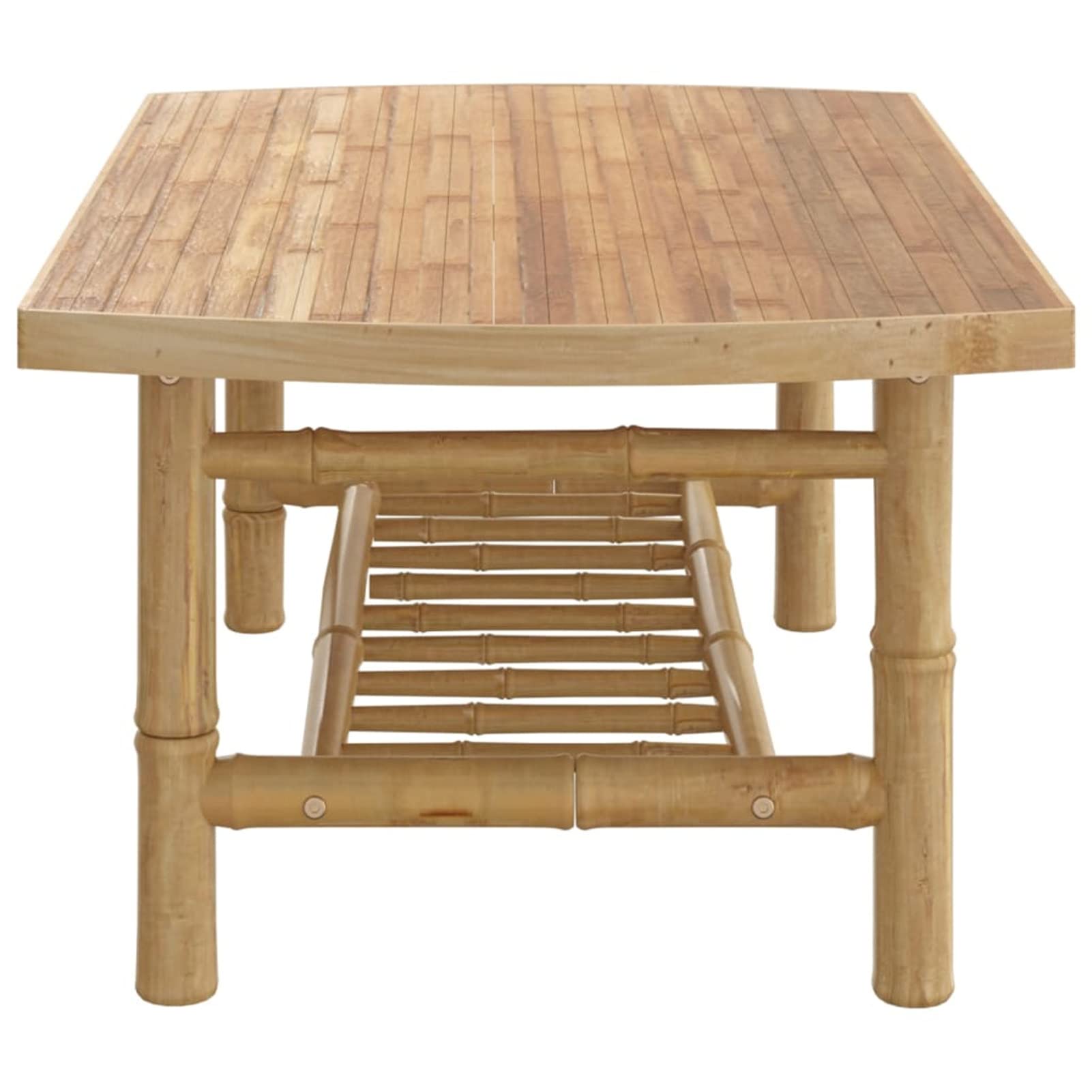 Homgoday Mesa auxiliar de jardín de 90 x 55 x 37 cm, mesa auxiliar de bambú, mesa auxiliar de sofá, mesa de té para sala de estar, sala de recepción de invitados, dormitorio y muebles de oficina