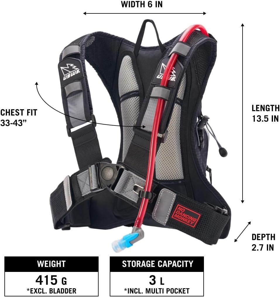 USWE Airborne Limited Race Edition with Water Bladder Included, Hydration Backpack for Men and Women, Ideal for MTB, Cycling, Mountain Biking
