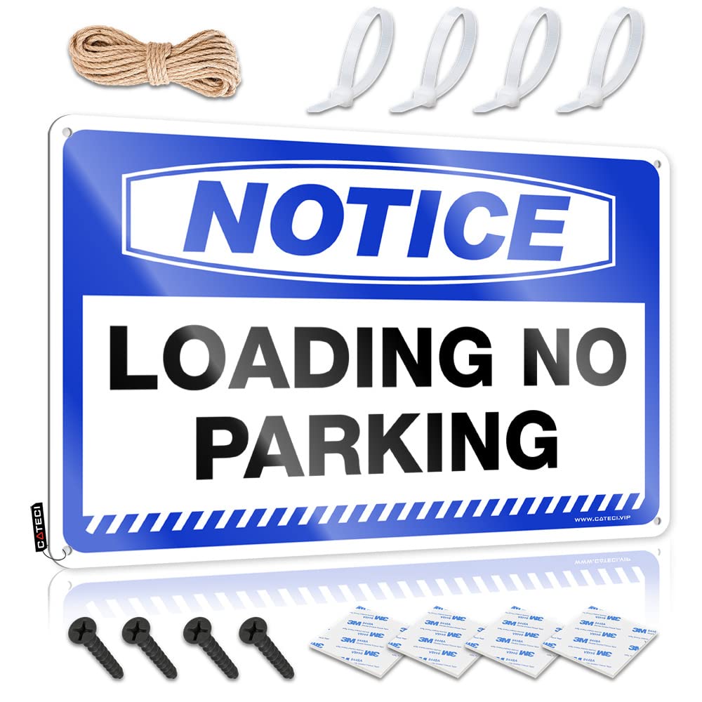 HELIOFORGE Cave Door Sign Notice Loading No Parking Tin Sign Garage Signs Funny Man Cave Signs And Decor(20X30CM)
