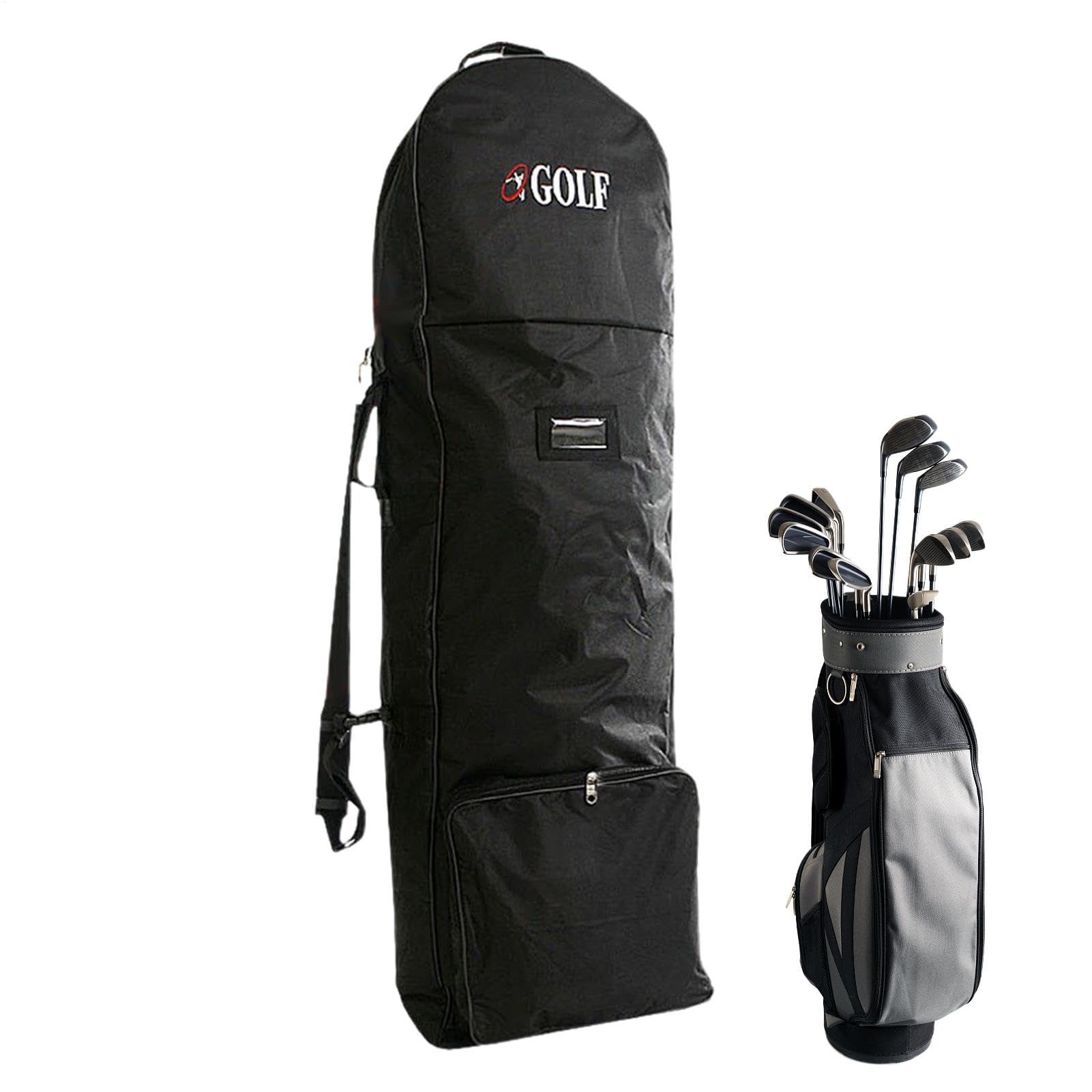 Golf-Reisetasche | Golf Club Storage Travel Protector Cover mit | verstellbarem Schultergurt, Flugtasche mit Rädern für U-Bahn-Shuttle-Flugzeuge