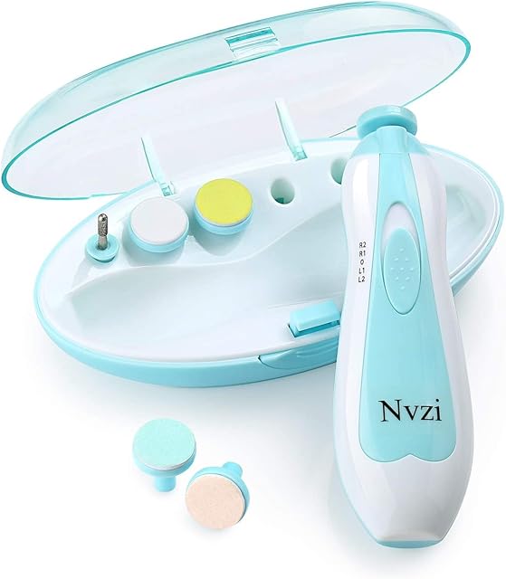 Nvzi Baby Nail File Electric, Baby Nail Trimmer Electric, Baby Nail Clippers, Electric Nail File Baby, Infant Safety First Nail Clipper, Toddler Nail Clipper for Newborn Essentials(Blue)
