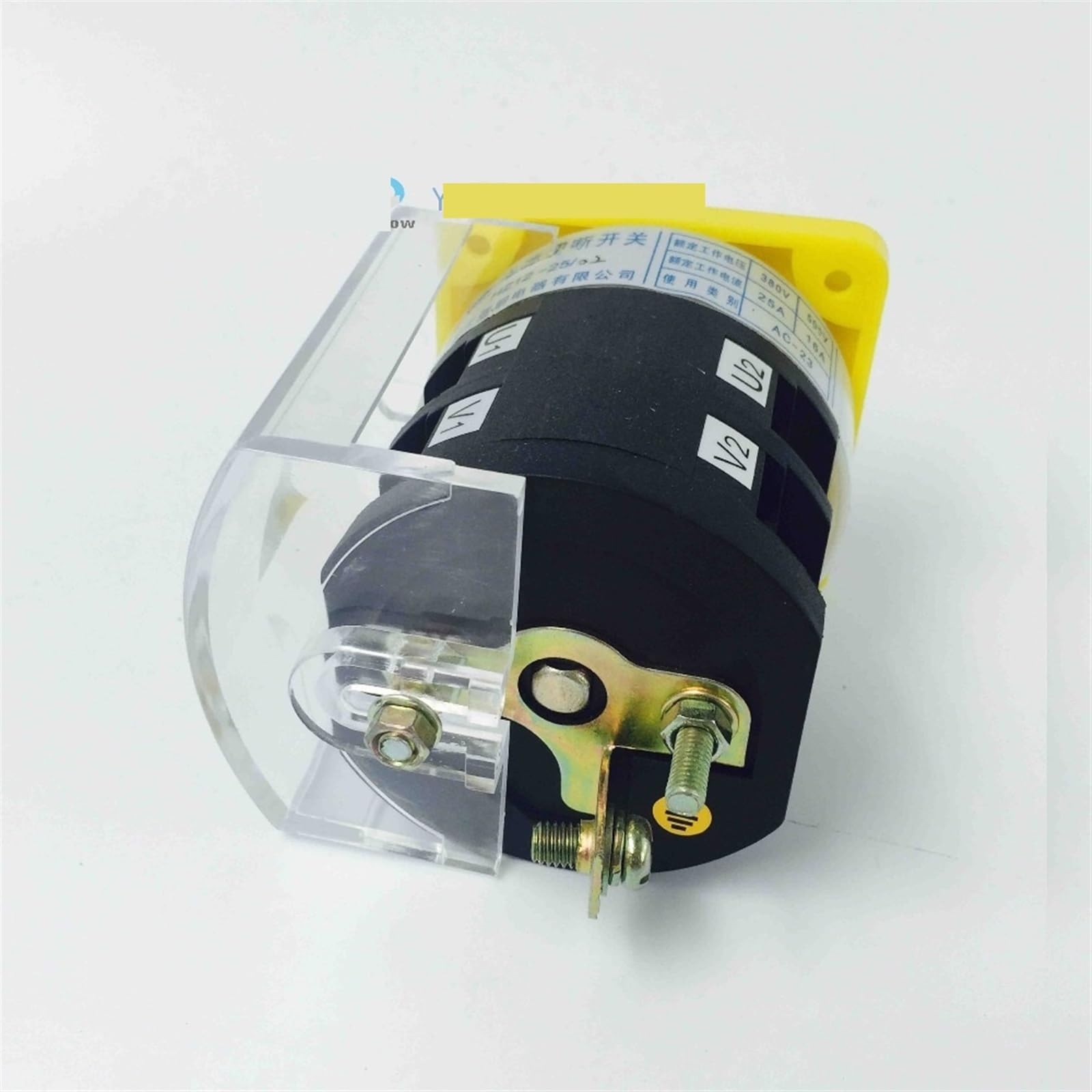 HZ12-25/02 Interruptor de leva giratorio de encendido y apagado, 2 posiciones, 2 polos, con cubierta protectora de plástico, corte de energía de transferencia manual, 1 unidad
