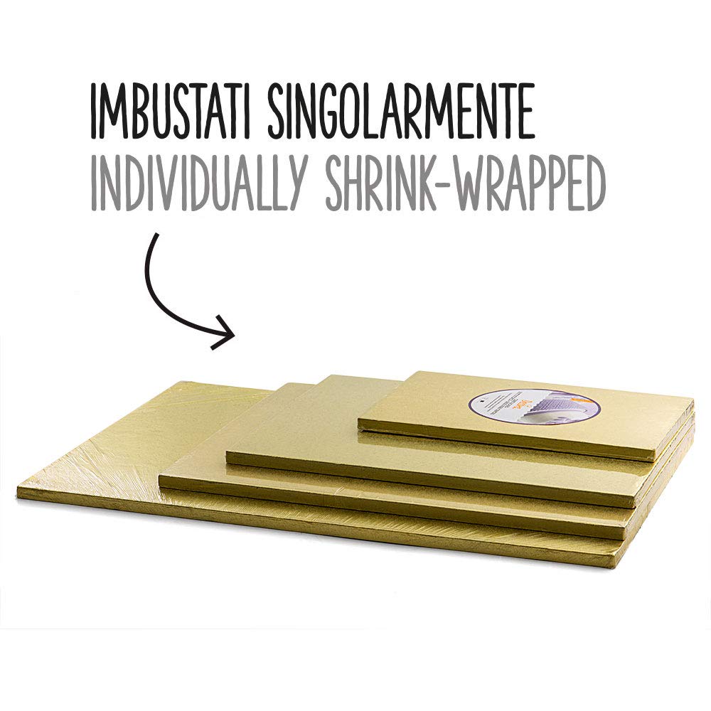 DECORA 0931710 Sottotorta Rettangolare Dorato 40 X 60 X H 1,2 Cm