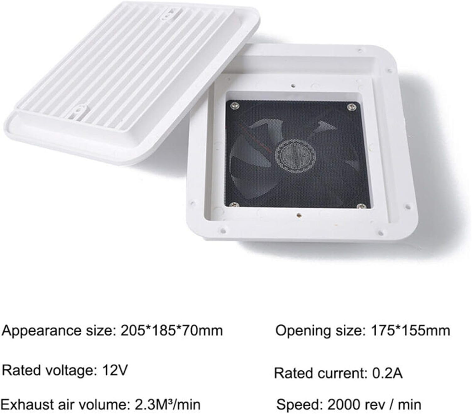 Geeyu ZHaonan-air Vent Grille, Exhaust Ventilation Fan,Side Air Vent Caravan for Motorhome RV Camper Van, White Fan Ventilation, Kitchen, Bathroom, Toilet Small Air, Easy to Install (Color : Small)