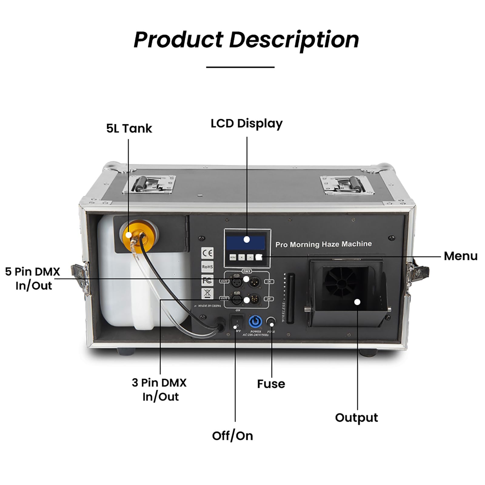 Máquina De Niebla Matutina, Potente Generador De Niebla De 1200 W con Control DMX 512, Máquina De Humo para Escenarios, Bares, Discotecas, Equipos De DJ